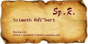 Szimeth Róbert névjegykártya